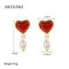 Wholesale Women's Stainless Steel Geometric Love Earrings With Electroplating