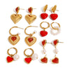 Wholesale Women's Stainless Steel Geometric Love Earrings With Electroplating