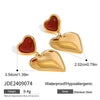 Wholesale Women's Stainless Steel Geometric Love Earrings With Electroplating