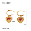 Wholesale Women's Stainless Steel Geometric Love Earrings With Electroplating