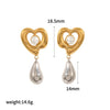 Wholesale Women's Stainless Steel Geometric Love Electroplated Earrings With Highend Sense