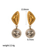Wholesale Women's Stainless Steel Geometric Love Electroplated Earrings With Highend Sense