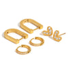 Wholesale Women's Stainless Steel Geometric Love Rhinestone Earrings With Electroplating
