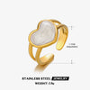 Wholesale Women's Stainless Steel Geometric Love Ring With Oil Drop Design And 18K Gold Plated Electroplating