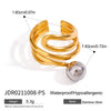 Wholesale Women's Stainless Steel Geometric Metal Ball Ring With Electroplating Design