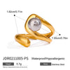 Wholesale Women's Stainless Steel Geometric Metal Ball Ring With Electroplating Design