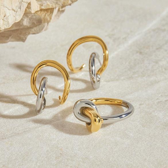 Wholesale Women's Stainless Steel Geometric Modern Minimalist Electroplated Earrings