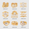 Wholesale Women's Stainless Steel Geometric Multilayer Stacked Ring With Electroplating