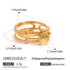 Wholesale Women's Stainless Steel Geometric Multilayer Stacked Ring With Electroplating