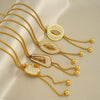Wholesale Women's Stainless Steel Geometric Necklace Electroplated Style Square Pearl Chain