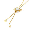 Wholesale Women's Stainless Steel Geometric Necklace Electroplated Style Square Pearl Chain
