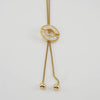 Wholesale Women's Stainless Steel Geometric Necklace Electroplated Style Square Pearl Chain