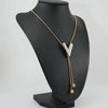 Wholesale Women's Stainless Steel Geometric Necklace Electroplated Style Square Pearl Chain