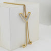Wholesale Women's Stainless Steel Geometric Necklace Electroplated Style Square Pearl Chain