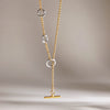 Wholesale Women's Stainless Steel Geometric Necklace With Pvd Furnace Vacuum Real Gold Plating