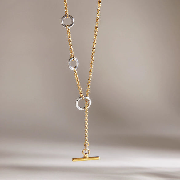 Wholesale Women's Stainless Steel Geometric Necklace With Pvd Furnace Vacuum Real Gold Plating