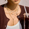Wholesale Women's Stainless Steel Geometric Necklace With Vacuum Real Gold Plating In Pvd Furnace