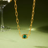 Wholesale Women's Stainless Steel Geometric Necklace With Vacuum Real Gold Plating In Pvd Furnace