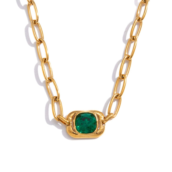 Wholesale Women's Stainless Steel Geometric Necklace With Vacuum Real Gold Plating In Pvd Furnace