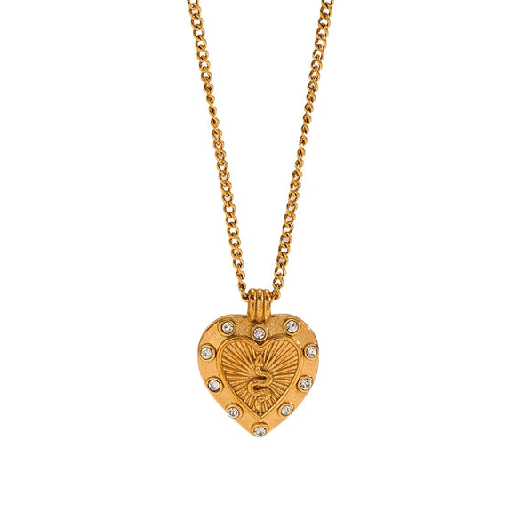 Wholesale Women's Stainless Steel Geometric Ocean Style Electroplated Necklace