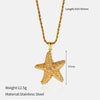 Wholesale Women's Stainless Steel Geometric Ocean Style Electroplated Necklace