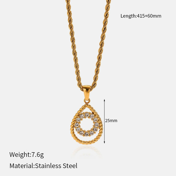 Wholesale Women's Stainless Steel Geometric Ocean Style Electroplated Necklace