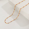Wholesale Women's Stainless Steel Geometric Oil Dripping Necklace And Bracelet With Electroplating