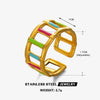Wholesale Women's Stainless Steel Geometric Oil Dripping Ring With Electroplating