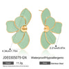 Wholesale Women's Stainless Steel Geometric Oil Drop Earrings With Electroplating Processing