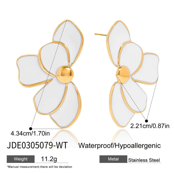 Wholesale Women's Stainless Steel Geometric Oil Drop Earrings With Electroplating Processing