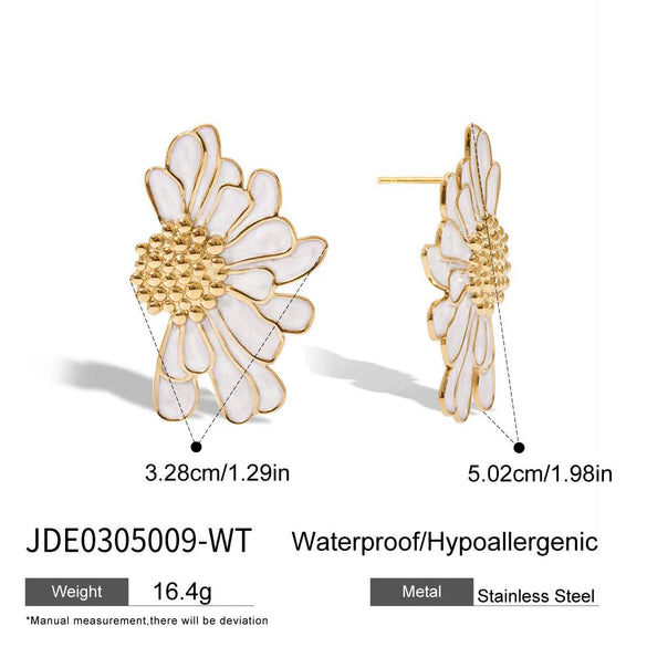 Wholesale Women's Stainless Steel Geometric Oil Drop Earrings With Electroplating Processing