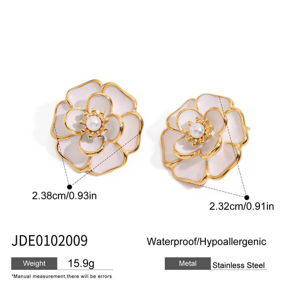 Wholesale Women's Stainless Steel Geometric Oil Drop Earrings With Electroplating Processing