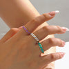 Wholesale Women's Stainless Steel Geometric Oil Drop Hip Hop Ring With Electroplating