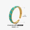 Wholesale Women's Stainless Steel Geometric Oil Drop Hip Hop Ring With Electroplating