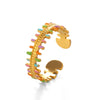 Wholesale Women's Stainless Steel Geometric Oil Painted Electroplated Ring