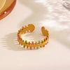 Wholesale Women's Stainless Steel Geometric Oil Painted Electroplated Ring