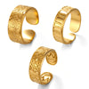 Wholesale Women's Stainless Steel Geometric Open Adjustable Hip Hop Style Ring With Electroplating
