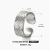 Wholesale Women's Stainless Steel Geometric Open Adjustable Hip Hop Style Ring With Electroplating
