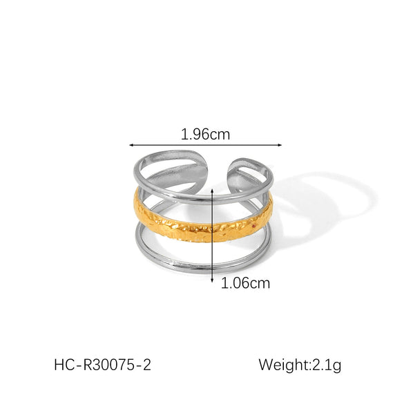 Wholesale Women's Stainless Steel Geometric Open Ring Bracelet With Electroplating