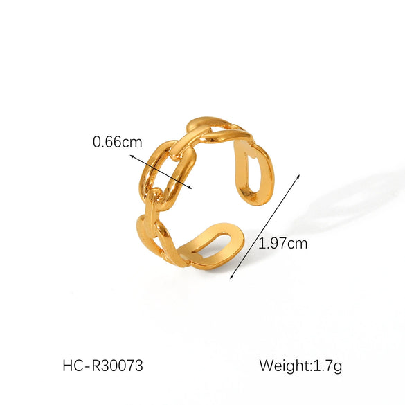 Wholesale Women's Stainless Steel Geometric Open Ring Bracelet With Electroplating