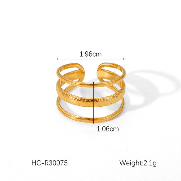 Wholesale Women's Stainless Steel Geometric Open Ring Bracelet With Electroplating