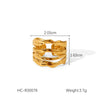 Wholesale Women's Stainless Steel Geometric Open Ring Bracelet With Electroplating