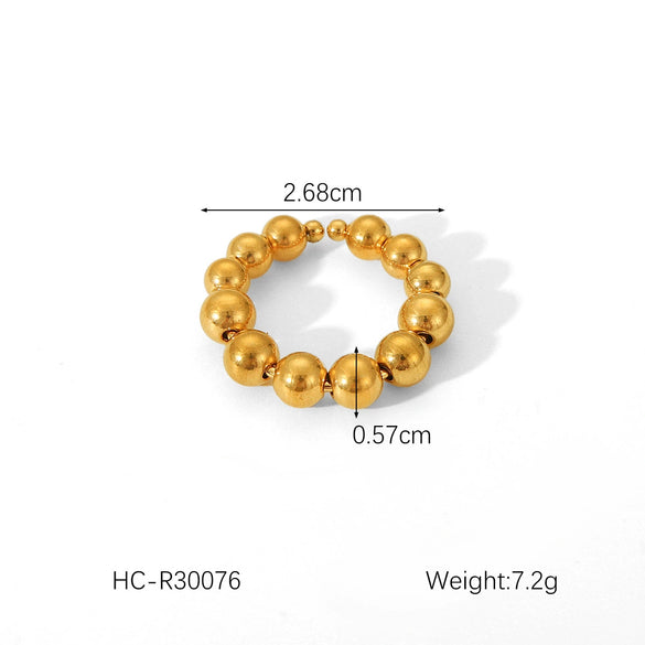Wholesale Women's Stainless Steel Geometric Open Ring Bracelet With Electroplating