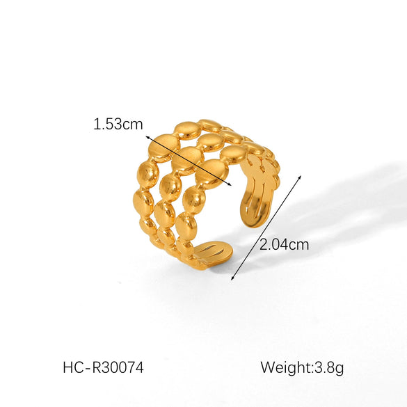 Wholesale Women's Stainless Steel Geometric Open Ring Bracelet With Electroplating