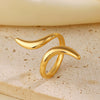 Wholesale Women's Stainless Steel Geometric Open Ring 18K Goldplated