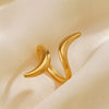 Wholesale Women's Stainless Steel Geometric Open Ring 18K Goldplated