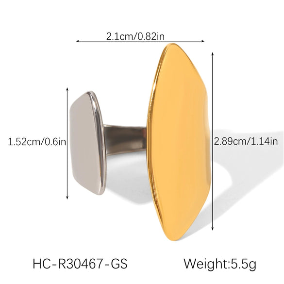 Wholesale Women's Stainless Steel Geometric Open Ring With Electroplating And Ins Style