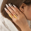 Wholesale Women's Stainless Steel Geometric Open Ring With Electroplating And Ins Style