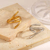 Wholesale Women's Stainless Steel Geometric Open Ring With Electroplating Design