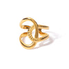 Wholesale Women's Stainless Steel Geometric Open Ring With 18K Gold Electroplating
